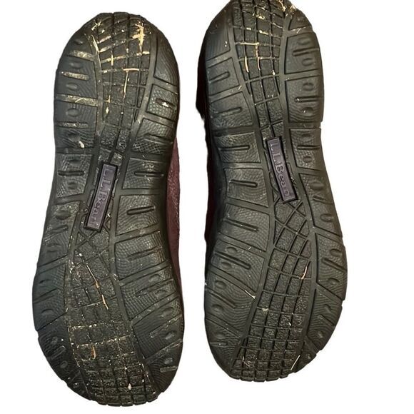 L.L.Bean womens shoes Size 7 W plum suede slip on outdoor rugged hiking‎ comfort - Picture 5 of 7